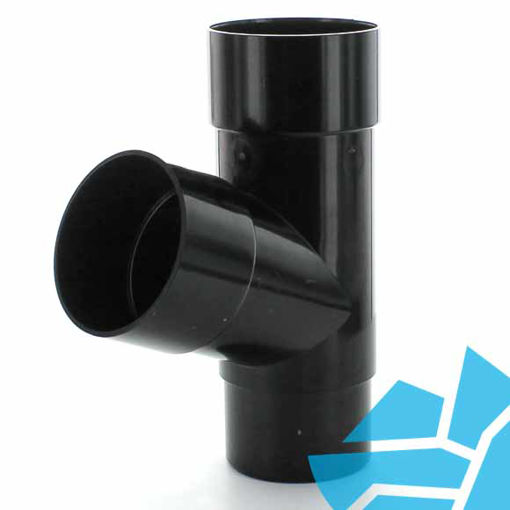 Picture of Hunter BR022 68mm Rainwater 112.5deg Downpipe Pipe Branch Black 
