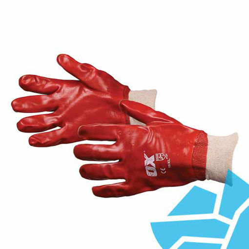 Picture of OX Red PVC Knit Wrist Gloves - Size L