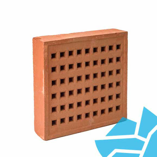 Picture of Red Square Hole Clay Air Brick 215x215mm 
