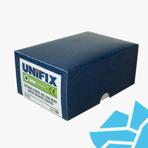 Picture of Unifix 8 x 2 (4x50mm) Green Decking Screws (Box200)