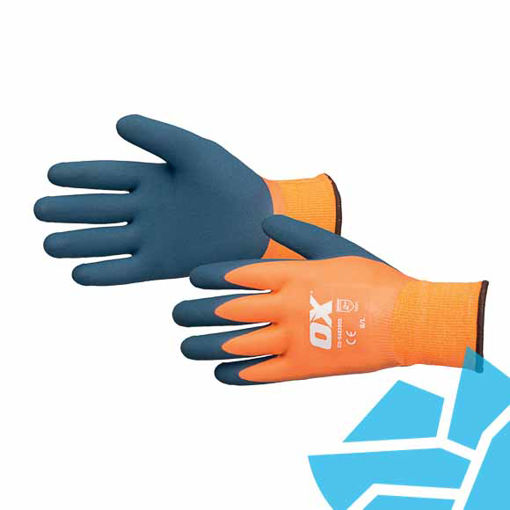 Picture of OX Waterproof Thermal Latex Gloves - Size 9 / L