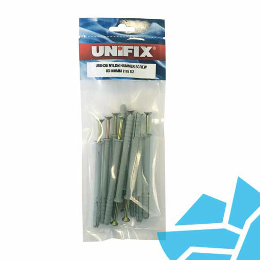 Picture of Unifix 8x100mm Nylon Hammer Screw (pk10) UB8436