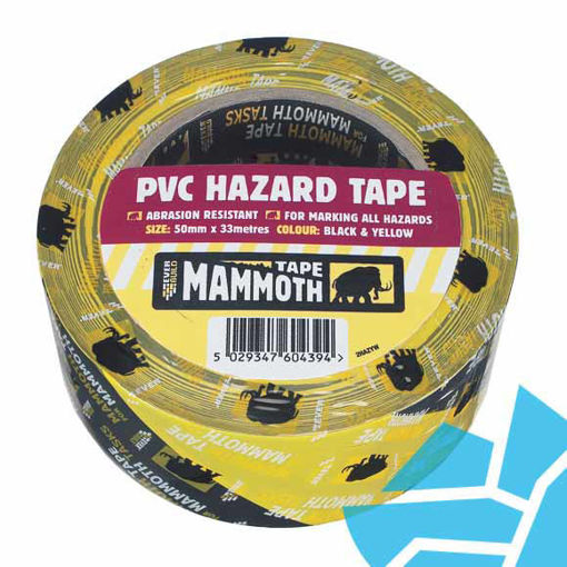 Picture of Everbuild Mammouth PVC Hazard Tape 50mm x 33m Black/Yellow