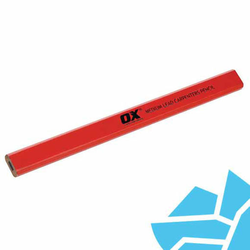 Picture of OX Trade Medium Lead Carpenter's Pencil 10pk Red
