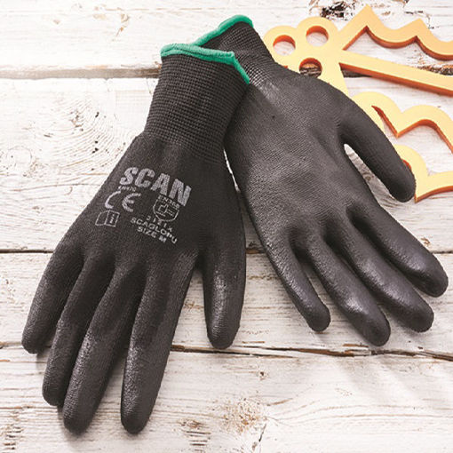 Picture of Scan Pack of 10 Black PU Gloves