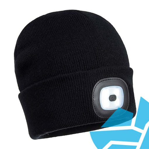 Picture of Portwest Beanie Rechargeable LED Head Light Black