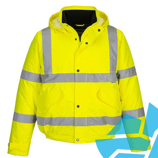 Picture of Portwest Hi-Vis Bomber Jacket Yellow X Large