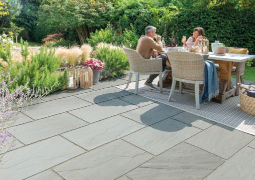 Picture of Bradstone Natural Sandstone Paving Slabs 300x300mm Silver Grey