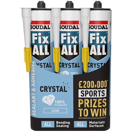 Picture of Soudal Fix All Crystal Sealant & Adhesive Clear 290ml Triple Pack 'Rewards' Promo