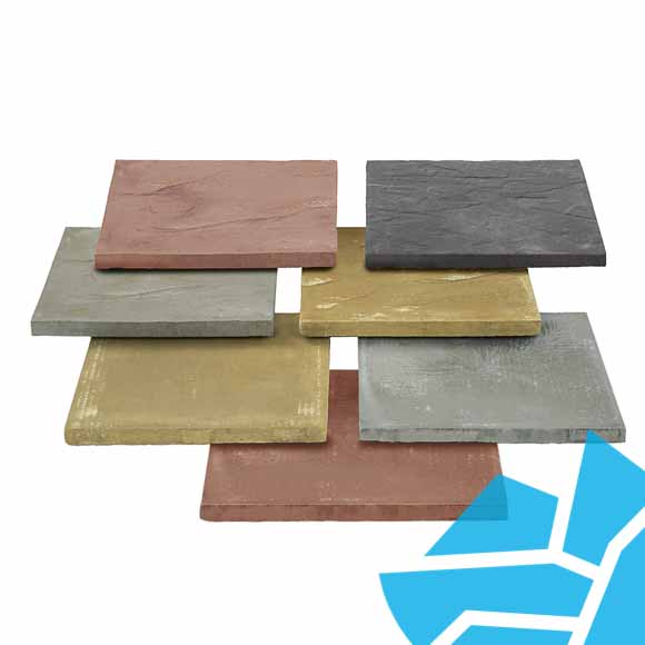 Stonemarket Ryton Riven Utility Paving Slabs Buff 600x600x38mm Buff