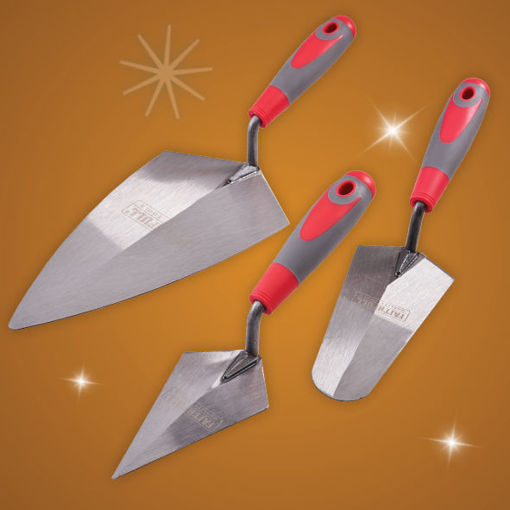 Picture of Faithfull 3 Piece Trowel Set With Soft Grip Handles