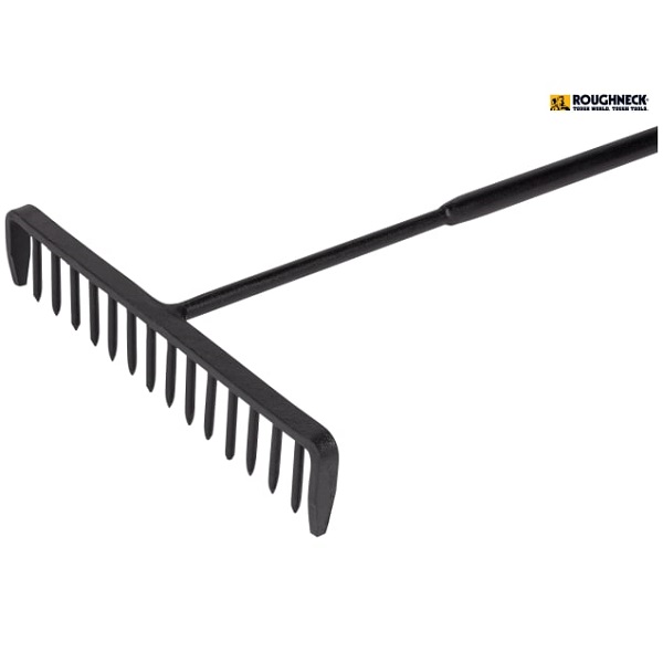 Roughneck Tarmac Rake 16 Round Teeth - Tubular Steel Shaft 400mm x 1.7m ...