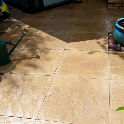 Picture of Brett Broadway Economy Riven Utility Paving Slabs 600x600x32mm Buff
