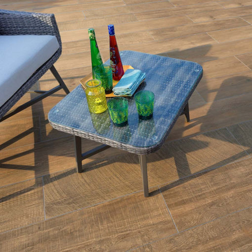 Picture of Pavestone Deckwood Coco Wood-Effect Porcelain Paving Slabs 1200x295mm Pack of 64 (22.66m2)