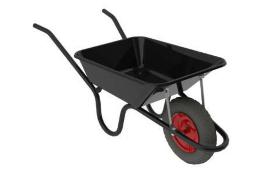 Picture of Haemmerlin Camden Classic Black Wheelbarrow – 85L Pneumatic Garden & Builders Wheel