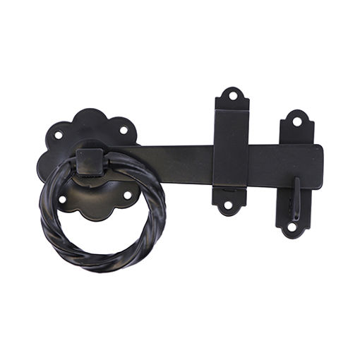 Picture of Timco Twisted Ring Handled Gate Latch 150mm 6" Black