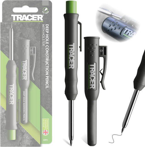 Picture of Tracer Deep Hole Construction Pencil Site Holster (120mm, Extendable 2B Construction Pencil with Inbuilt Sharpener)