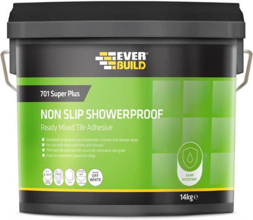 Picture of EVERBUILD Non Slip Wall Tile Adhesive 701 14kg Off White