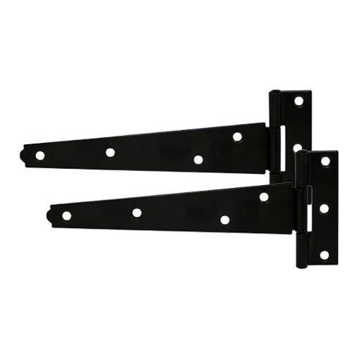 Picture of Timco Pair of Light Tee Hinges - Black 10" 250mm