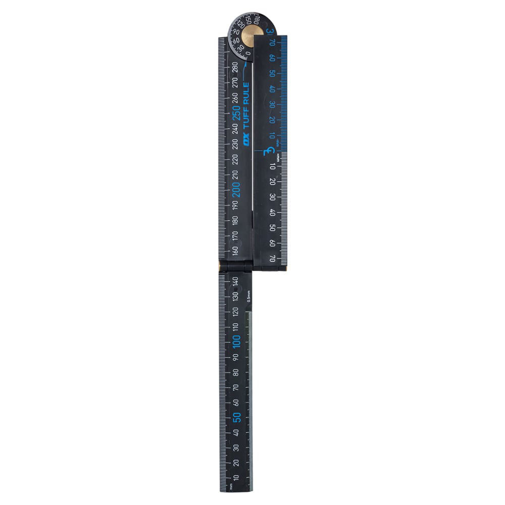 OX Pro Tuff Rule Cyan, Carpenters Measuring Angle Finder ABS 600mm ...