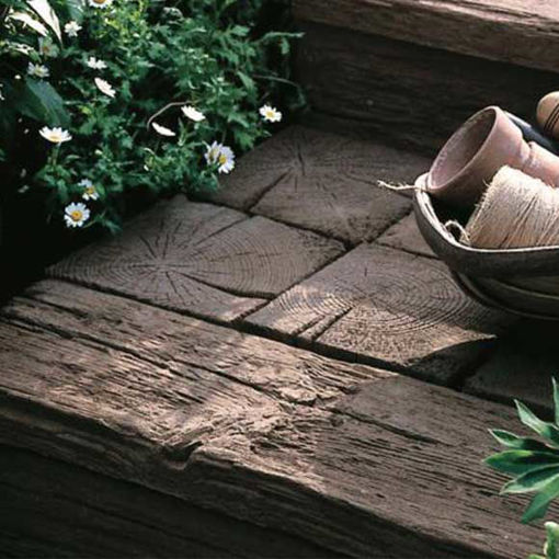 Picture of Stonemarket Timberstone Wood Effect Concrete Corner Posts Coppice Brown 650x150x150mm