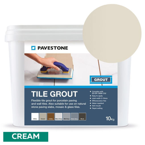 Picture of Pavestone Porcelain Tile Grout 10kg Cream