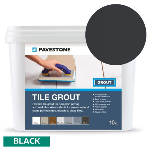 Picture of Pavestone Porcelain Tile Grout 10kg Black