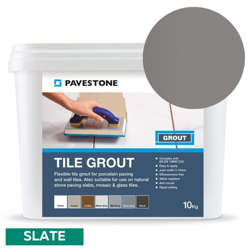 Picture of Pavestone Porcelain Tile Grout 10kg Slate Grey