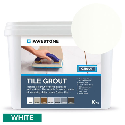 Picture of Pavestone Porcelain Tile Grout 10kg White