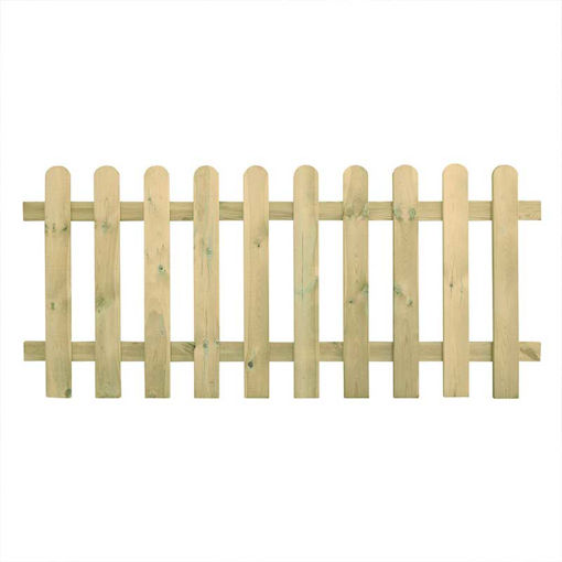 Picture of Grange Round Top Palisada Picket Fence Panel 1.8x0.8m Pressure Treated Green