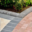 Picture of Brett Drivestyle DK Int/Ext Small Block Paving Kerb Corner Bull Nose 125x125x125mm Charcoal