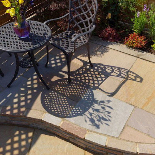 Picture of Natural Indian Sandstone Paving Slabs 900x600x18mm Calibrated  Buff Blend