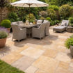 Picture of Natural Indian Sandstone Paving Slabs 900x600x18mm Calibrated  Buff Blend