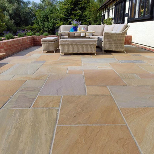 Picture of Natural Indian Sandstone Paving Slabs 20.70 m2 Project Pack Calibrated Buff Blend