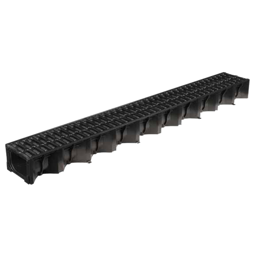 ACO HexDrain domestic channel with black plastic grate