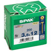 Picture of Box 200 3.5x12mm Y/P Spax CSK Pozi Wood  Screw