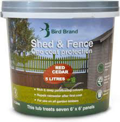 Picture of Bird Brand Shed & Fence One Coat Protection Red Cedar 5l