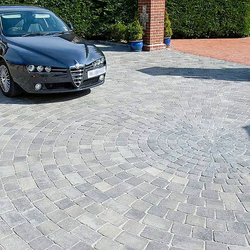 Picture of Brett Alpha Trio 50mm Driveway Block Paving Mixed Pack 10.82m2 Silver Haze