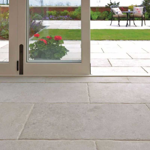 Picture of Bradstone Romeli Buff Blend Porcelain Paving 800x400mm - Fettled Edge