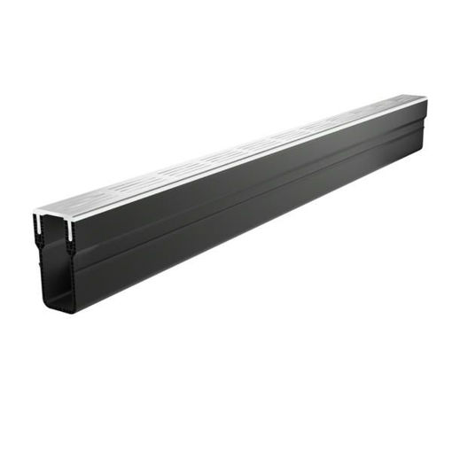 Picture of Polycon Threshold Luxe 1m Drainage Channel with Silver Aluminium Grating - A15