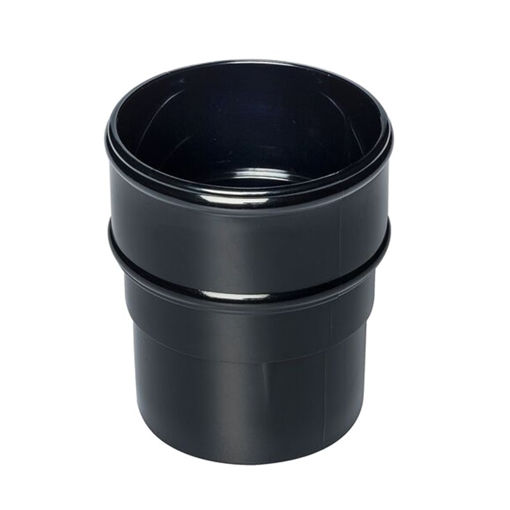 Picture of 68mm Round Downpipe Socket /  Connector - Black