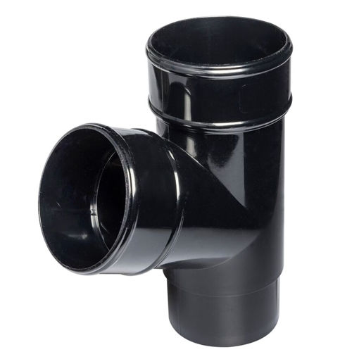 Picture of 68mm Round Downpipe 112.5° Branch - Black
