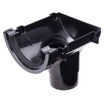 Picture of 112mm Half Round Gutter Stop end Outlet to 68mm Downpipe - Black