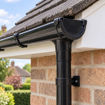 Picture of 112mm Half Round Gutter Stop end Outlet to 68mm Downpipe - Black