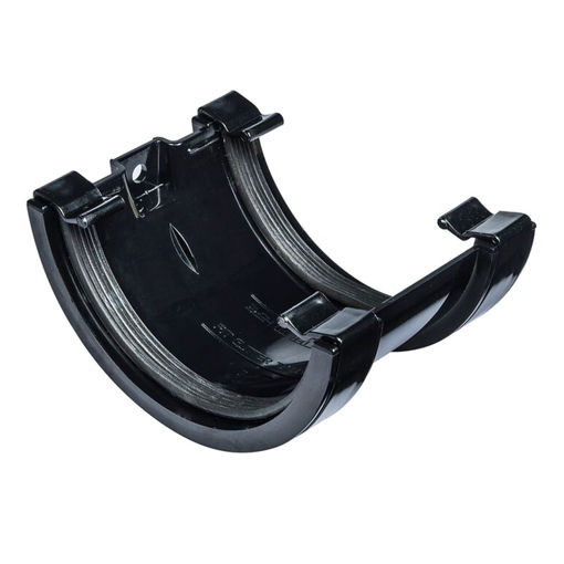 Picture of 112mm Half Round Gutter Joint Union Bracket - Black