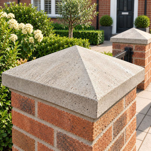Picture of Concrete Four Way Weathered Pier Cap 530 x 530mm (21x21")