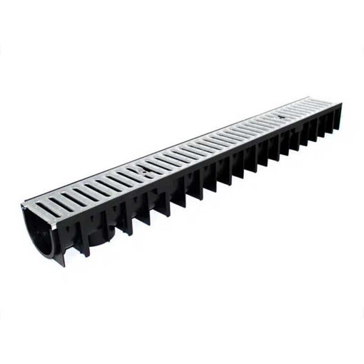 Picture of Polycon Lite Aqua 100 A15 SafeHeel Channel Drain 1m with Galvanised Slotted Grate - 92mm Deep