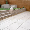Picture of Pavestone La Moda White Marbled Stone Effect Porcelain Paving Slabs 900x600mm Pack of 42 (22.68m2)