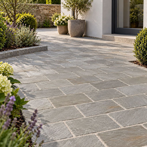 Picture of Pavestone Light Grey Natural Sandstone Paving Setts Pavers 200x100x20-30mm