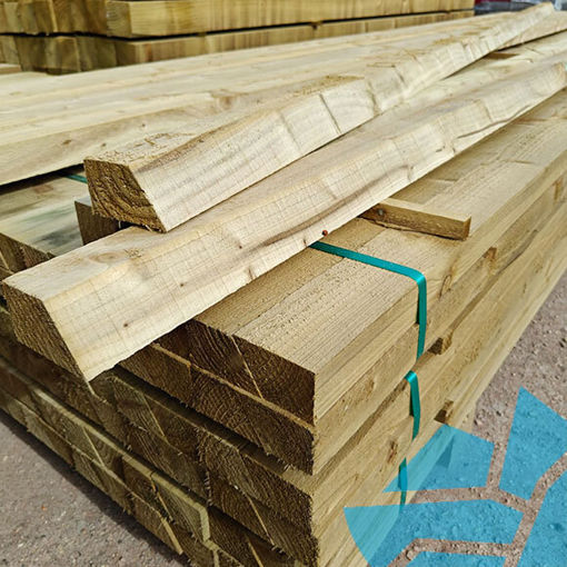 Picture of Ex 47x125mm Green Treated Cant Fence Rail 3.0m